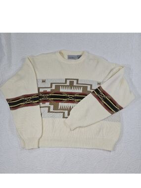 Vintage Rob Winter Western Southwestern Aztec Navajo Native Sweater Mens XL